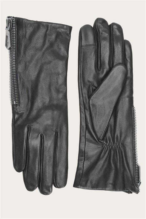 Leather Zip Gloves in Loch 